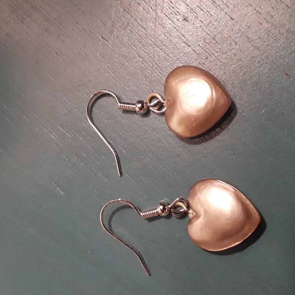 Hand Crafted Vintage Silver Hearts on Sterling Silver Hooks